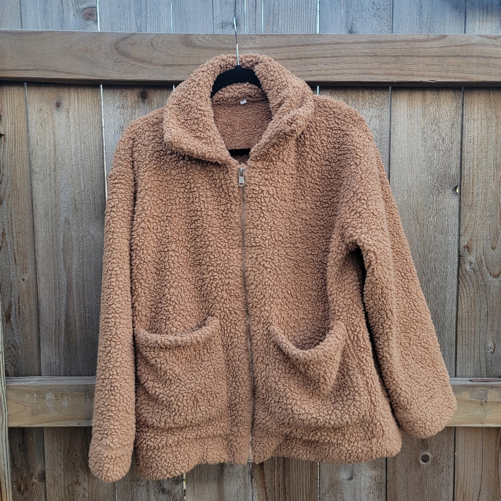 Fur Fleece Sherpa Faux Fuzzy Teddy Coat